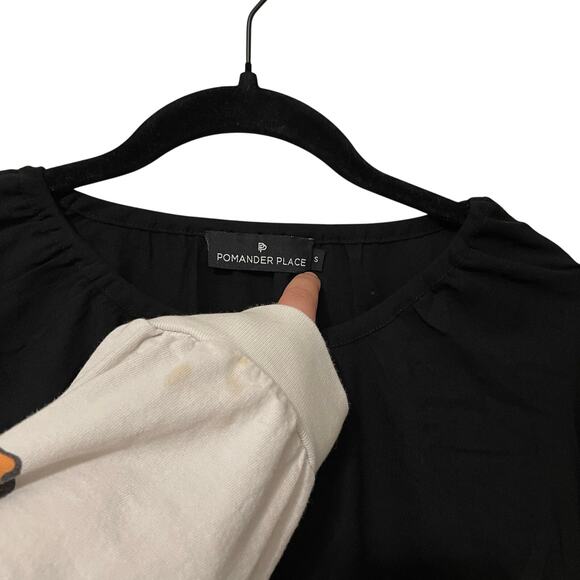 Tuckernuck Pomander Place Black Eliza Mini Shift Long Sleeve Dress Size Small - Picture 3 of 8